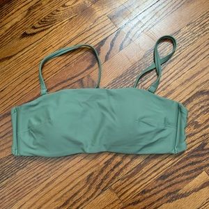 aerie khaki bandeau bikini top